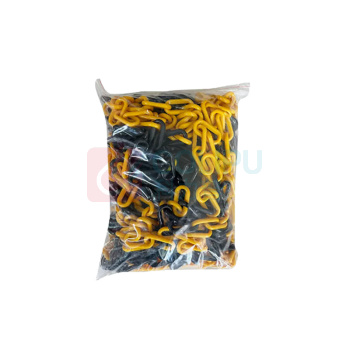 罗德力 塑料警示防护链条 8MM粗 25米/包 (黄黑)