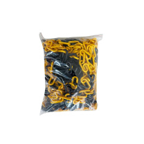 罗德力 塑料警示防护链条 8MM粗 25米/包 (黄黑)