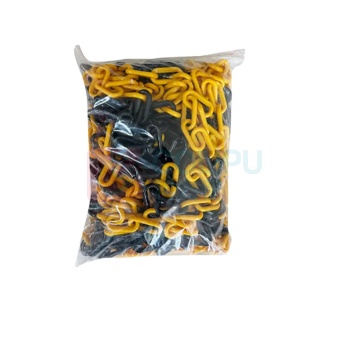 罗德力 塑料警示防护链条 8MM粗 25米/包 (黄黑)