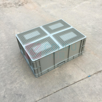 OIMG 带盖周转物流箱 EU8633箱 800*600*340MM (灰色)