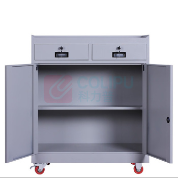 震迪 工具车五金储物柜工厂收纳柜多功能移动维修车 SD0276 二抽无网带轮