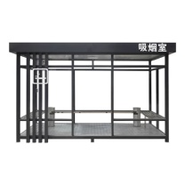 璐克斯 户外吸烟亭移动吸烟室玻璃岗亭保安亭室外成品吸烟房 3m*7m*2.7m