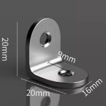 首力 不锈钢角码90度直角固定器 20*20*16mm 10只装