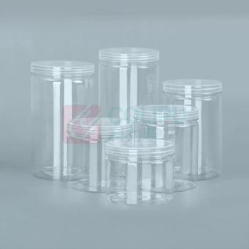 晶事达 透明塑料密封罐 带盖圆形 8*14cm 800ml