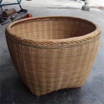 企采严选 竹编大号箩筐竹编制品竹箩 直径47高35