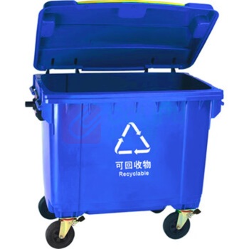 敏胤 环卫清运车 MYL-7660-3 (蓝色) 带盖带铁手柄,可回收垃圾新国标标识