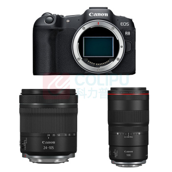 佳能 CANON 全画幅微单数码相机 无蓝牙WiFi EOS R8 + 2镜头 套装(256G卡+包+UV+备电) 含镜头RF24105mm F47.1+RF100mm F2.8