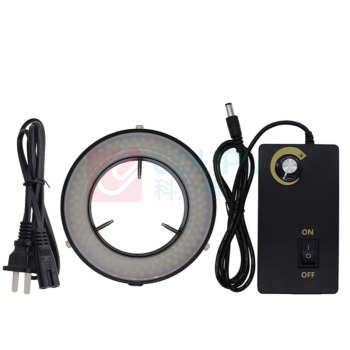 科睿才 显微镜LED光源 15101 内径60mm 144颗灯珠 (黑壳) 含灯圈*1 电源线*1 电源开关按钮*1