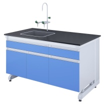 华盼 钢木实验台实验室工作台 含水槽龙头 HP-321 (湖蓝色) 1500*750*800mm