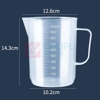 舜江 塑料量杯 带把手带刻度 实验耗材 1000mL (透明)