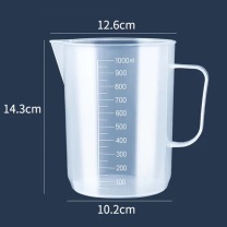 舜江 塑料量杯 带把手带刻度 实验耗材 1000mL (透明)