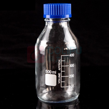 海斯迪克 HYSTIC 蓝盖试剂瓶 透明丝口玻璃瓶 HKQS-184 100018047266 500ml