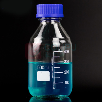 海斯迪克 HYSTIC 蓝盖试剂瓶 透明丝口玻璃瓶 HKQS-184 100018047266 500ml