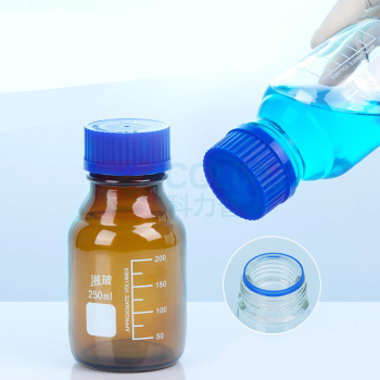 湘玻 玻璃试剂瓶 500mL (透明橙盖)