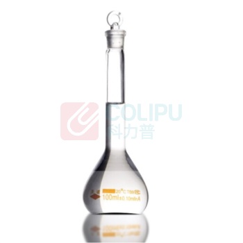 天玻 TIANBO 容量瓶 100ml 具塞 容量瓶耐高温玻璃容量瓶 透明带玻璃塞  【含国防计量技术机构检定证书】