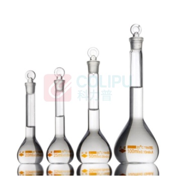 天玻 TIANBO 容量瓶 100ml 具塞 容量瓶耐高温玻璃容量瓶 透明带玻璃塞  【含国防计量技术机构检定证书】