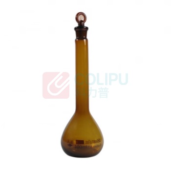 天玻 TIANBO 容量瓶 200ml A级棕色 容量瓶耐高温玻璃容量瓶 透明带玻璃塞  【带国防计量检定证书】