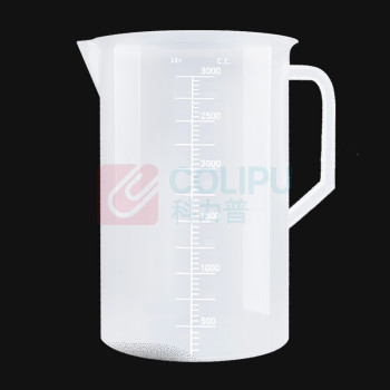 纳仕德 塑料量杯烧杯 SY5018 3000ml(有手柄) (透明) 实验室透明食品级塑料毫升带刻度杯