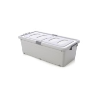 塑优 PP长方形收纳盒 25.2*19*10cm 手提带盖 (灰色)