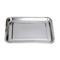 安赛瑞 304不锈钢托盘方盘 酒店食堂商用实验室容器 7J00291 40×30×4.8cm