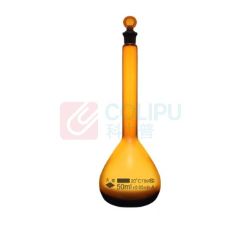 天玻 TIANBO 容量瓶 玻璃 A级 50ml (棕色)