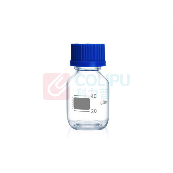 宇檬哲 螺纹口试剂样品瓶 50mL (无标蓝盖透明)