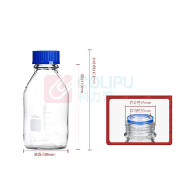 LABSHARK 试剂瓶 500ml (透明蓝盖)