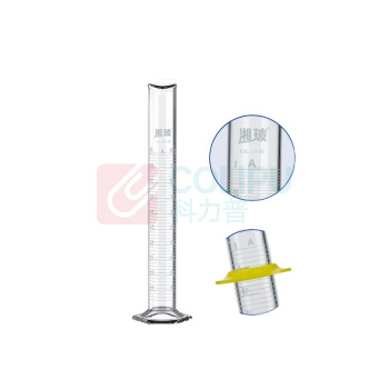 湘玻 玻璃量筒 量入100mL六角底