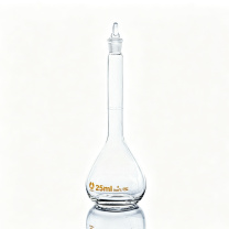 天玻 TIANBO 高硼玻璃容量瓶(A级)量入式 IN25ml (透明) 含检定证书