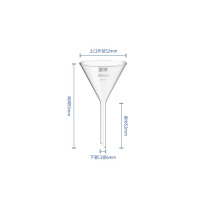 湘玻 灯工三角漏斗高硼硅加厚/玻璃漏斗(长) 120502001 50mm 12个/盒 420个/箱-115个起订