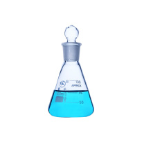 蜀牛 三角烧瓶 B-001042 B-001042-10 三角烧瓶;是一个圆锥体形烧瓶;底大;放置平稳;口小;减少易挥发物质的挥发量;同时便于装置其它蒸馏装置;特别是同流装置 25mL 19mm 65