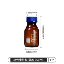湘玻 玻璃试剂瓶 250mL (棕色蓝盖)