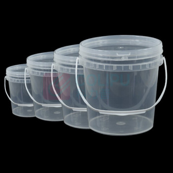 冰禹 BYA-153 透明水桶 塑料桶 密封打包桶 食品级小水桶涂料桶 2L带提手 BYA-153 2L