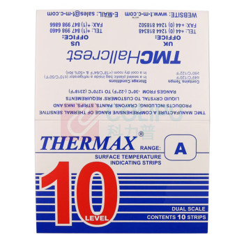鹰之印 YING ZHI YIN 感温测试纸A型10格 THERMAX英国原装进口 10片/盒