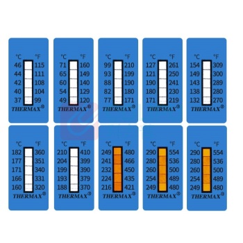 TFN 测温纸 THERMAX 77～99℃ 5格 贴片式 定制件  一本10条
