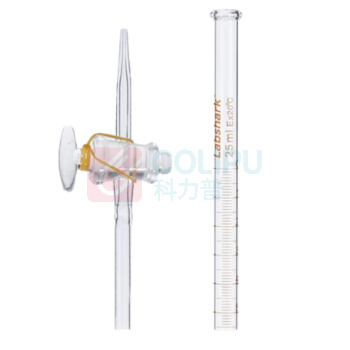labshark 实验用玻璃活塞滴定管 透明酸式25ml(分度值0.1)