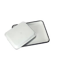 科睿才 加厚搪瓷盘 62523 带盖20*30*5cm (白色)