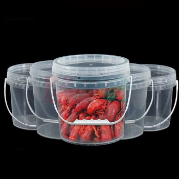 冰禹 BY-5052 透明水桶塑料桶 密封打包桶 食品级包装桶涂料桶 1L透明 100009509366