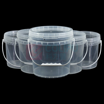 冰禹 BYA-153 透明水桶 塑料桶 密封打包桶 食品级小水桶涂料桶 1L带提手 BYA-153 1L