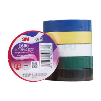 3M 电气绝缘胶带1600# PVC 阻燃防潮 20米/卷 (白色)