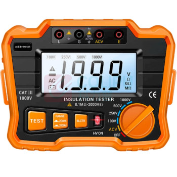 大华渼 兆欧表 电阻测试仪 HM-0605 测试电压100-1000V (黑黄)