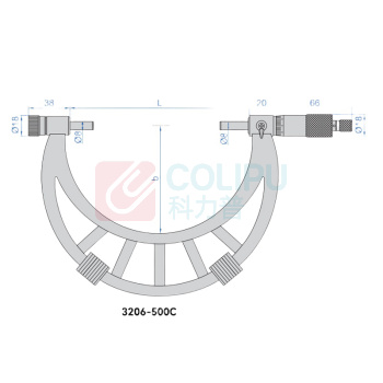 英示 INSIZE 外径千分尺0.01可换测砧 3206-500C 400-500mm