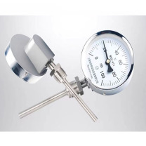 CERTEON 双金属温度计 WSS-411 径向 精度1.5 量程0~300(℃) 表盘φ100 接口螺纹规格M27×2 测试长度L=400mm测杆直径10mm带第三方检测报告 (本色)