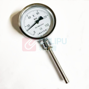 上海天川 双金属温度计 WSS-411 M27*2 0~150℃ L=150mm 1.5级 连接方式:螺纹M27*2