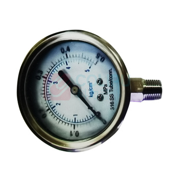 亿川 压力表 接头螺纹直径12.5mm 表盘直径60mm 量程0-5KG/cm2
