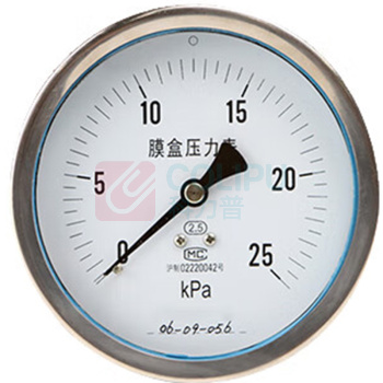 匡建仪表 不锈钢膜盒压力表 YE-100BFZ 0-25kpa