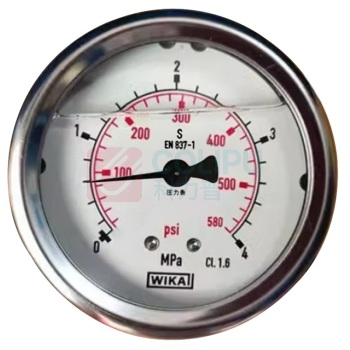 Wika 不锈钢轴向压力表 EN 837-1 Y60. 0-4MPa/580psi 耐震1.6级 无检测报告