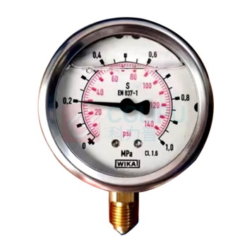 Wika 不锈钢轴向压力表 EN 837-1 Y60, 0-1MPa/145psi 耐震1.6级 不含检测报告