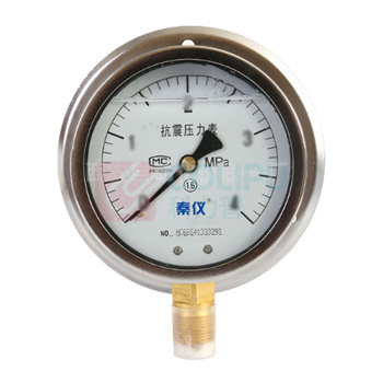 秦仪 60直径径向不锈钢充油型压力表定制 YTN-60BF /-0.1MPa-0.15MPa