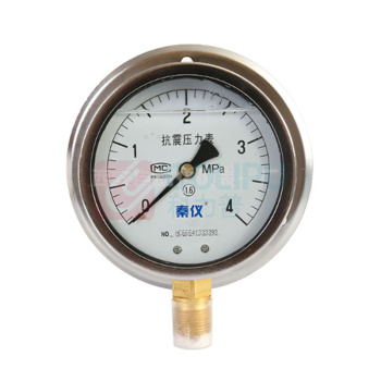 秦仪 100直径径向不锈钢充油型压力表定制 YTN-100BF /0MPa-4MPa